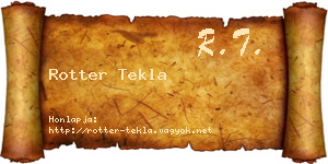 Rotter Tekla névjegykártya